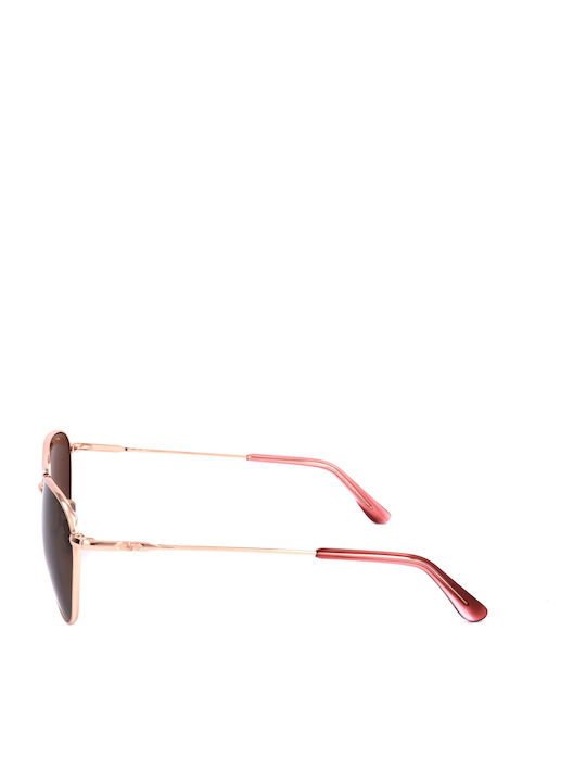 American Optical Unisex Sunglasses with Rose Gold Frame and Brown Lens