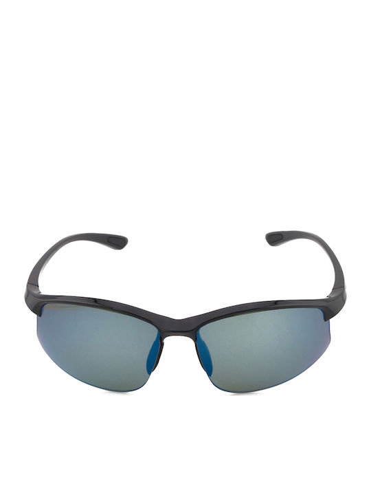 Serengeti Unisex Sunglasses With Black Frame And Black Polarized Mirror Lens