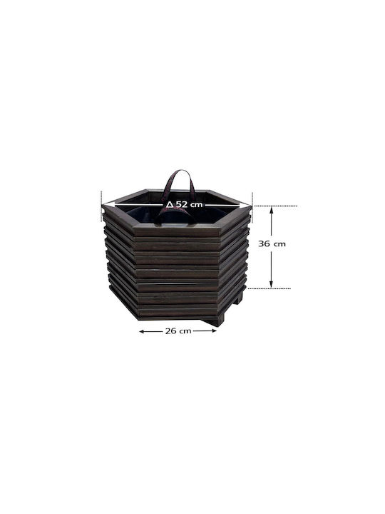 Tesias Group Γλάστρα Ξύλινη Macassar 52x52x36εκ.