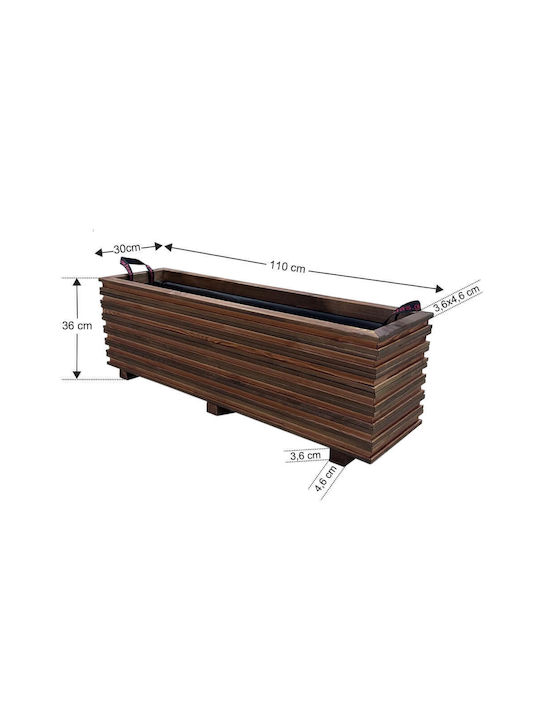 Tesias Group Ζαρντινιέρα Ξύλινη Καρυδιά 110x30x36εκ.