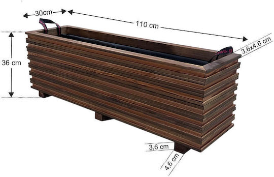 Tesias Group Кутия за саксии Дърво Walnut 110x30x36см.