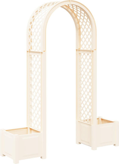 vidaXL Пластмасова Бяла Саксия за Цветя 168.5x43см