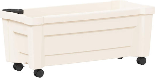 vidaXL Пластмасова Бяла Саксия За Цветя 79x35x33см