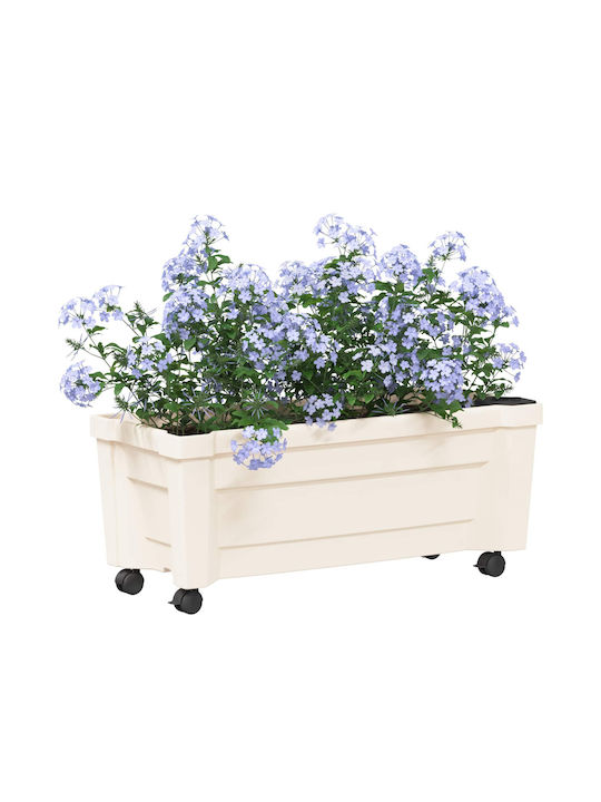 vidaXL Plastic White Flower Pot 79x35x33cm