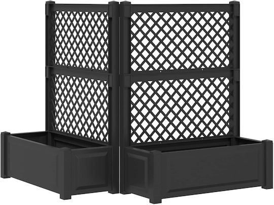 vidaXL Σετ 2 Γλάστρες Πλαστικές Ανθρακί 143x133.5εκ.