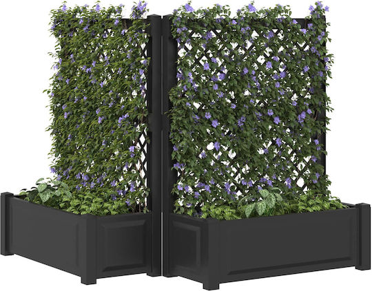 vidaXL Σετ 2 Γλάστρες Πλαστικές Ανθρακί 143x133.5εκ.