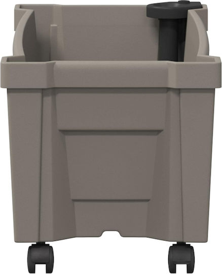 vidaXL Пластмасова Саксия За Цветя Сива 79x35x33см