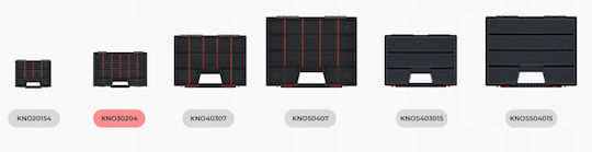 Prosperplast Ταμπακιέρα Εργαλείων 21 Θέσεων Μαύρη 29x19.5x3.5εκ.