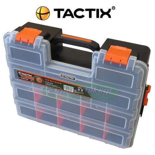 Tactix Tool Compartment Organiser 17 Slot Adjustable Black 43.2x35.5x12cm