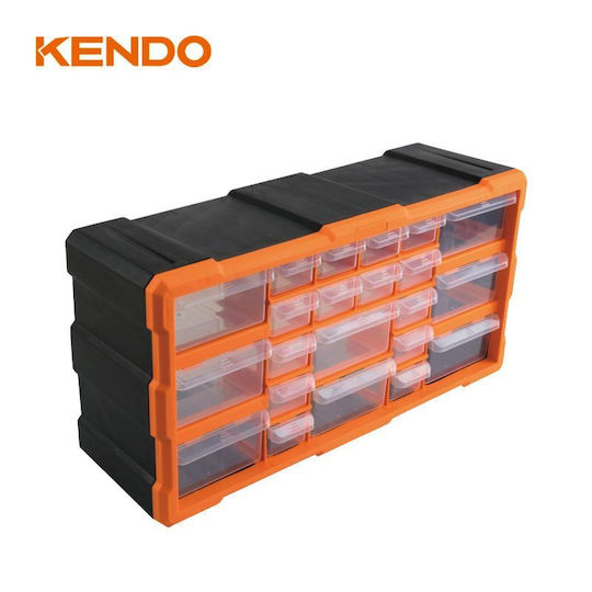 Kendo Werkzeugkoffer-Organisator 22 Positionen Orange 15x25x3.5cm