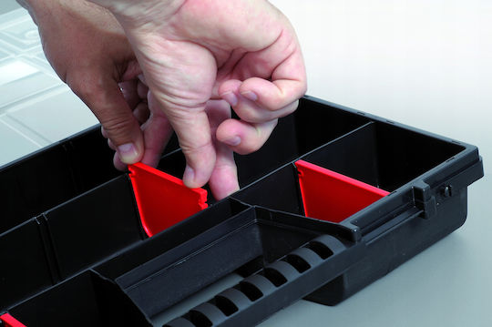 Prosperplast Tool Compartment Organiser 11 Slot Red 19.5x15.5x3.5cm