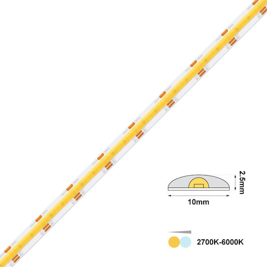 Wasserfeste LED-Streifen 14w 24V Warm zu kühlem Weiß Licht 1m COB Typ