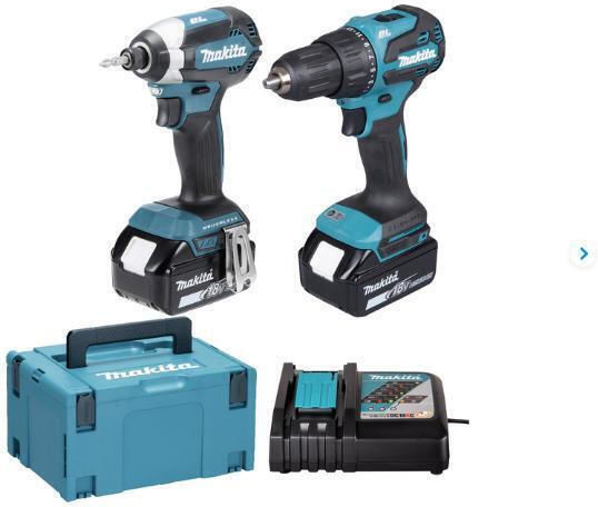 Makita DLX2537TJ Σετ Κρουστικό Δραπανοκατσάβιδο & Παλμικό Κατσαβίδι Brushless 18V με 2 Μπαταρίες 5Ah και Θήκη
