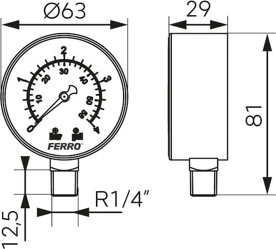 Ferro M6304R Caz cu manometru