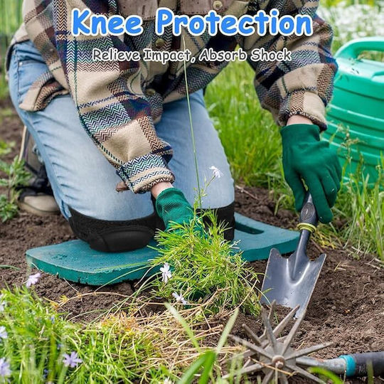 Zola Sicherungs-Knieschoner Gel Innen Bequeme Verstellbare Gartenarbeit Kniepolster Schaum 55x20 Cm Schwarz