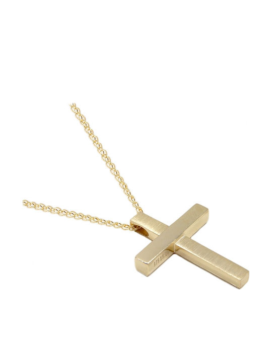 Männlicher Vergoldeter Kreuz 9K mit Kette
