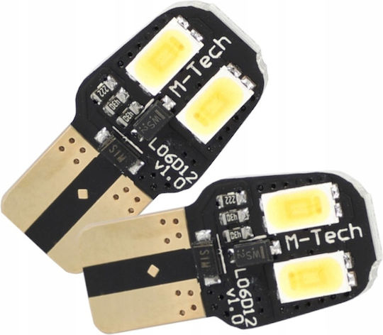 M-Tech Lămpi Autoturismului & Motocicletei T10 Canbus LED Alb cald 12V 2buc