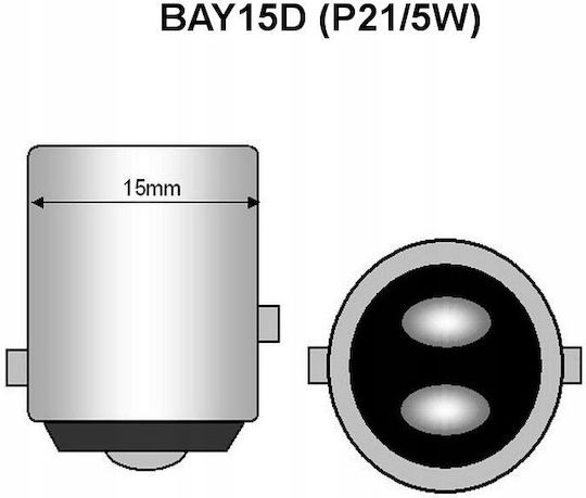 M-Tech Λάμπα Αυτοκινήτου P21/5W-BAY15D-1157 Canbus LED Κόκκινο 12-24V 1τμχ