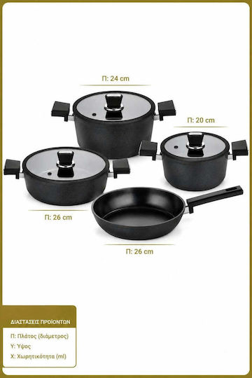 SteweHome SteweHome Kochgeschirr-Set mit Keramik Innenbeschichtung 7 Teile