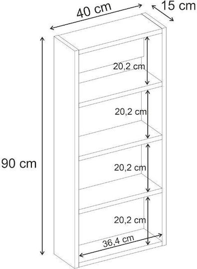 Rafina Walnut Wall Shelf 40x15x90cm GP037-0296 1