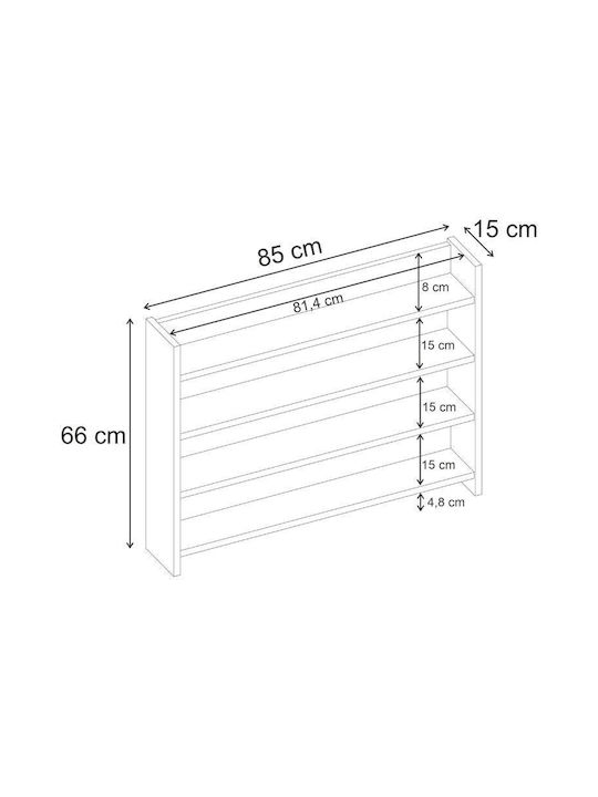 Стенен Рафт Lane Sapphire Oak 85x15x66см