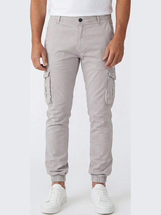 Roots Cargo Elastic Trousers in Relaxed Fit Gray