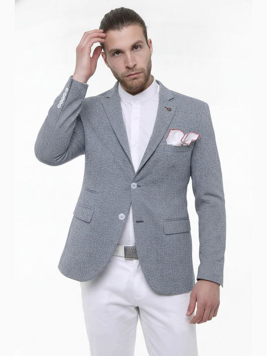 Sommer Herrenanzugsjacke mit Schlanke Passform Frühling/Sommer 7-302-20Blau