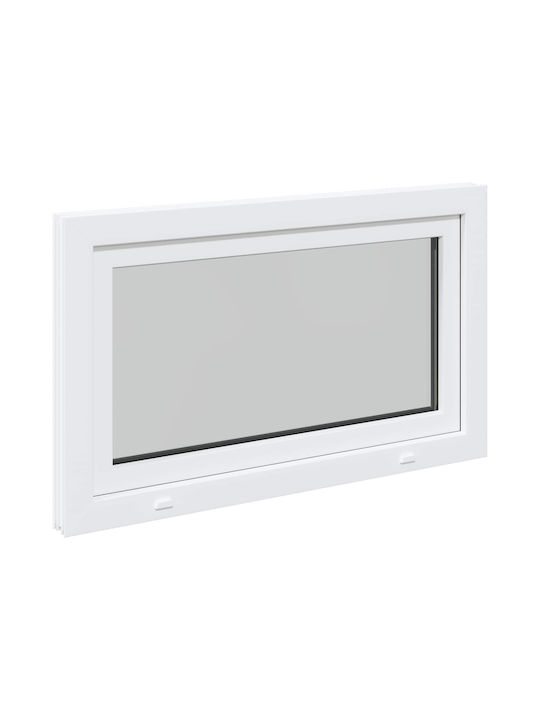 vidaXL Hinged PVC Window W100xH60cm