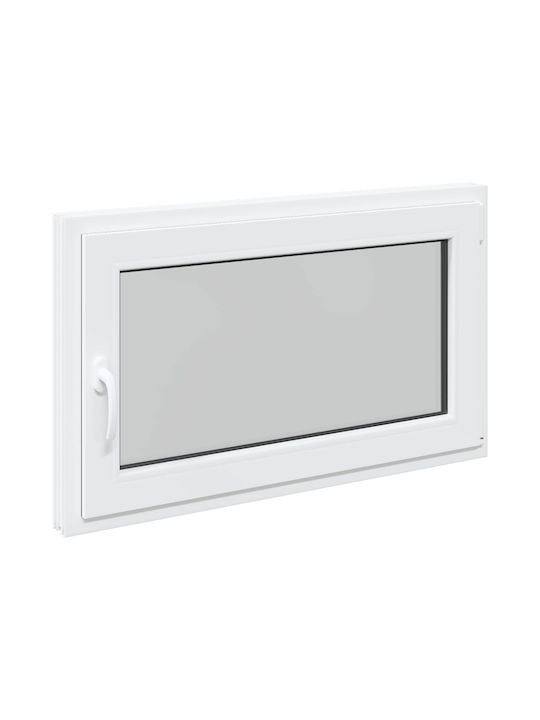vidaXL Hinged PVC Window W100xH60cm