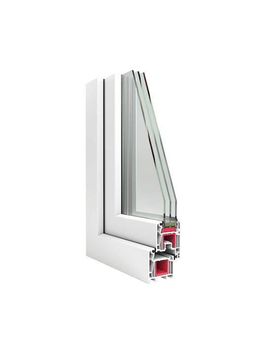 vidaXL Hinged PVC Window W100xH60cm