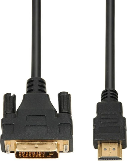 iBox Кабел DVI-D мъжки - HDMI мъжки 2м Черен