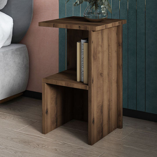 Bedside Table Roisin Wooden Brown 29.6x29.6x50cm