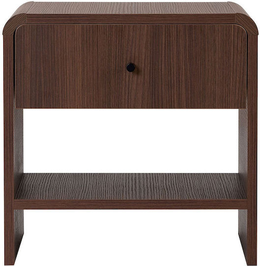 Bedside Table Parila Wooden Brown 45x40x45cm