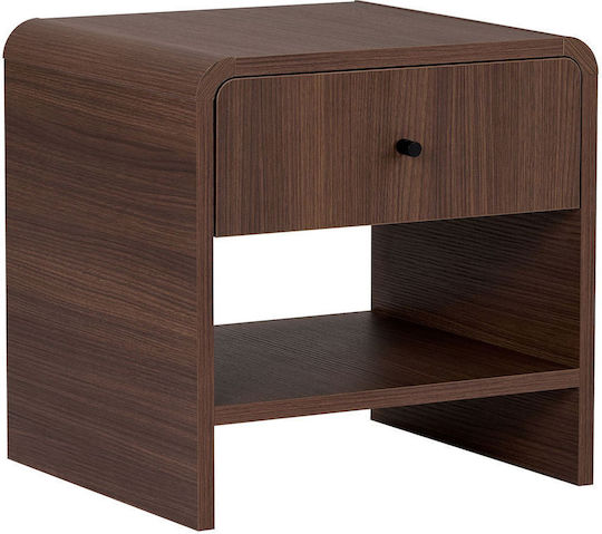 Bedside Table Parila Wooden Brown 45x40x45cm