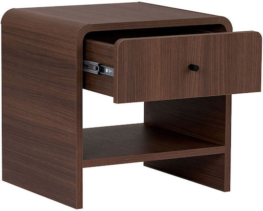 Bedside Table Parila Wooden Brown 45x40x45cm