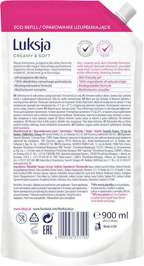 Luksja Refill Creamy Bubble Bath with AHA & Rose Scent 900ml