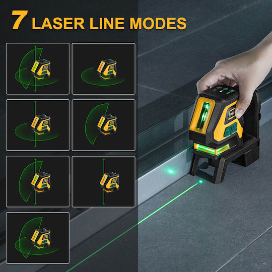 Prexiso P2LC15DG Self-Leveling Linear Laser Level Green Beam 3.7V with Working Range 25m