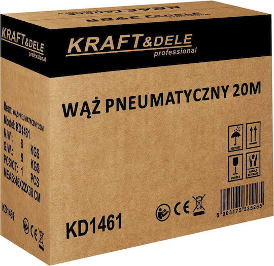 Kraft & Dele KD1461 Λάστιχο Αέρος 20m Με Ανέμη 1/4"