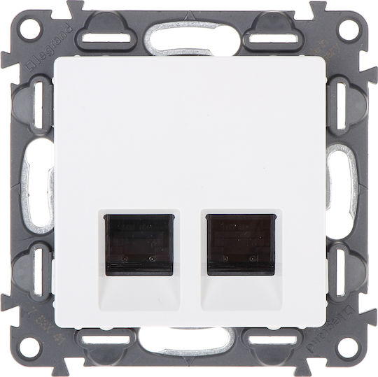 Legrand Valena Life Διπλή Πρίζα Δικτύου RJ45 με Πλαίσιο Τύπου Cat5 σε Λευκό Χρώμα 753141