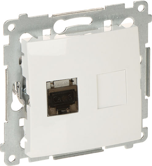 Kontakt-Simon Single Network Socket RJ45 Without Frame Type Cat6 in White Color D61E.01/11