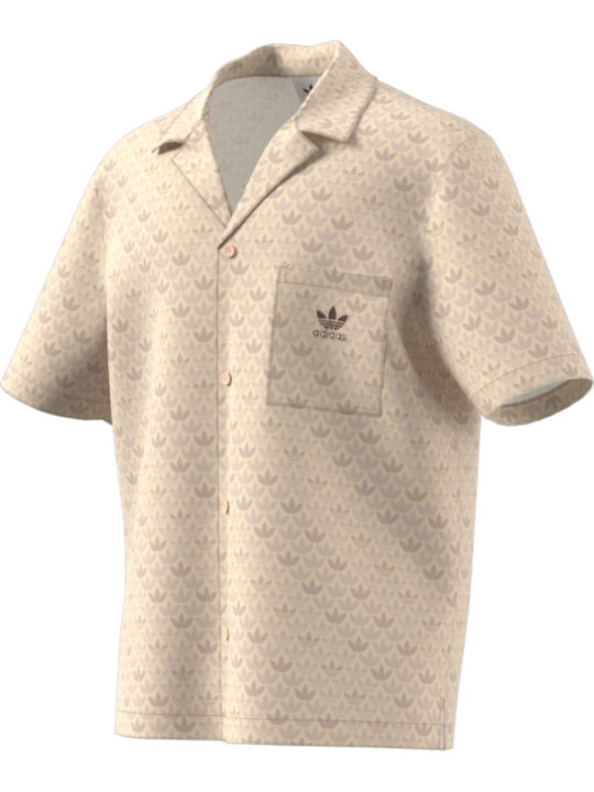Monogram Satin Shirt Cu mânecă lungă Cămașă Crystal Sand