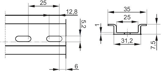 Șină De Susținere Pentru Tablou Electric A19-TS-35-C