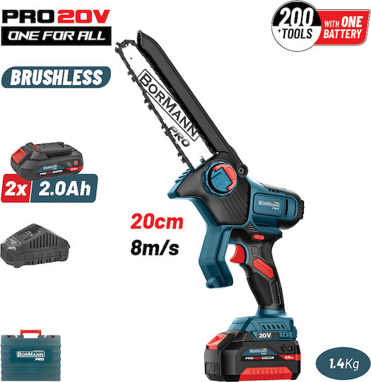 Bormann Pro BBP5441X22C Κλαδευτικό Αλυσοπρίονο Μπαταρίας Brushless 20V 1.3kg με Λάμα 20cm