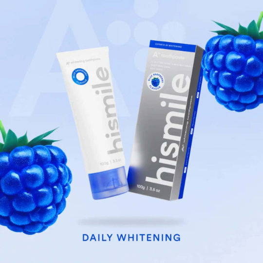 Pastă de Dinți 2 În 1 Tehnologie Pro de Albire Aromă de Zmeură Albastră A+ Albire Hismile 100 G