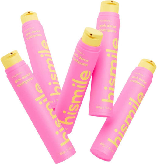 Pastă de Dinți cu Fluor Aromă de Gogoasă Gogoasă Roz Hismile 60 G