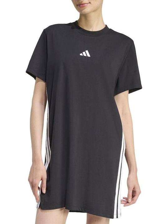 Essentials 3-stripes Καλοκαιρινό Mini Αθλητικό Φόρεμα T-shirt Κοντομάνικο Black/white