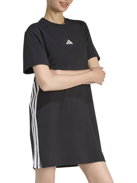 Essentials 3-stripes Καλοκαιρινό Mini Αθλητικό Φόρεμα T-shirt Κοντομάνικο Black/white