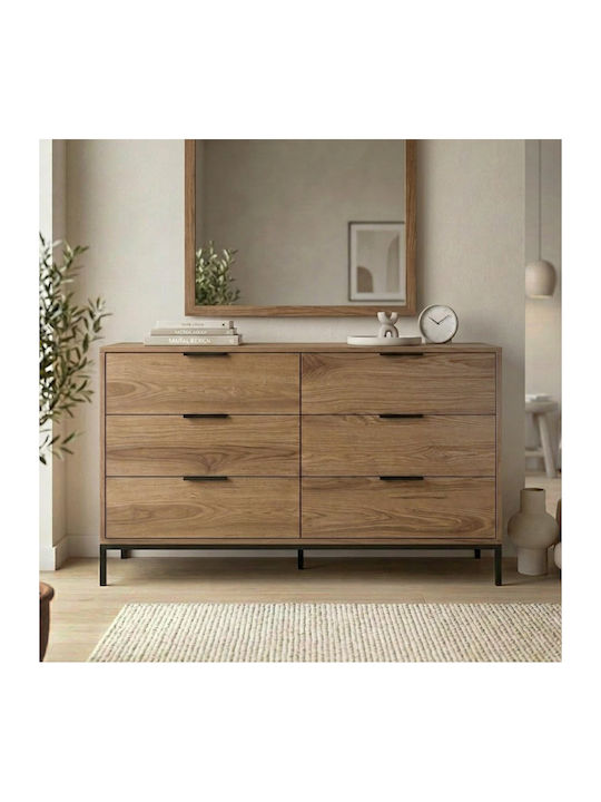 Kommode Schlafzimmer Holz Mars Walnuss 140x45x83,5cm