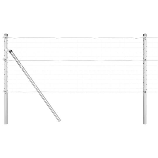 vidaXL Στύλος Περίφραξης Κήπου από Ατσάλι 3.2x80εκ. 7τμχ Ασημί