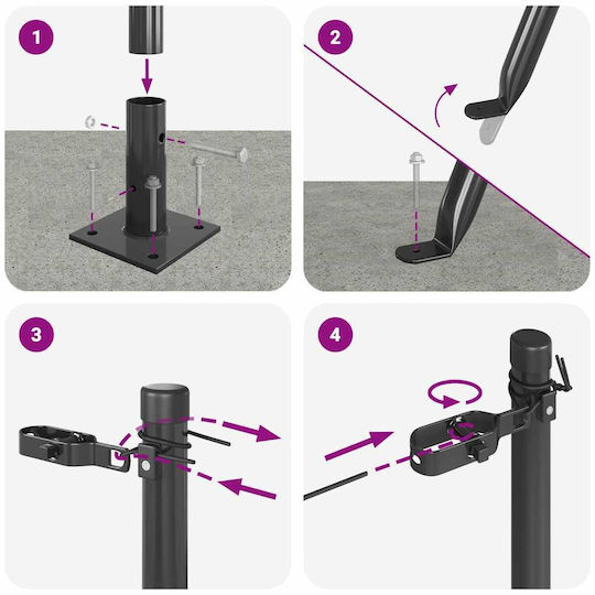 vidaXL Στύλος Περίφραξης Κήπου από Ατσάλι 3.2x50εκ. 13τμχ Γκρι